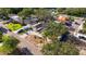 Aerial view of a house nestled among trees, showcasing a large lot and a quiet neighborhood at 8296 33Rd N Ave, St Petersburg, FL 33710