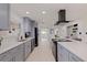 Contemporary kitchen features sleek gray cabinets, stainless steel appliances, and a spacious island at 8296 33Rd N Ave, St Petersburg, FL 33710