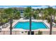 Exterior view of the community pool with palm trees at 841 Royal Empress Dr, Ruskin, FL 33570