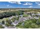 Aerial view showing many homes in a community surrounded by lush greenery, ponds, and lakes at 10833 Breaking Rocks Dr, Tampa, FL 33647