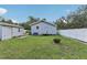 Large backyard with a well-maintained lawn, a fire pit, and a privacy fence at 1206 E Frierson Ave # B, Tampa, FL 33603