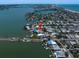 Panoramic aerial view of the property nestled in a charming coastal community at 16047 Redington Dr, Redington Beach, FL 33708