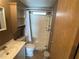 Bathroom featuring a shower and modern vanity providing a comfortable and functional space at 1710 7Th Sw St # 85, Ruskin, FL 33570