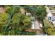 Property aerial view with mature trees and landscaping outlining the property and its potential at 2033 Aaron Pl, Clearwater, FL 33760