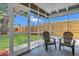 Screened porch featuring two chairs overlooking a meticulously kept lawn and backyard at 323 48Th Nw St, Bradenton, FL 34209