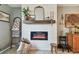 Stylish modern fireplace with a decorative mantel and shiplap accent wall at 3366 Clover Leaf Ln, Land O Lakes, FL 34639
