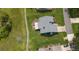 This aerial shows a well-maintained home with a manicured lawn and inviting driveway at 34507 Cedarfield Dr, Dade City, FL 33523