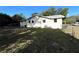 View of the backyard with a chain link fence and grass at 403 E Carolina Ave, Plant City, FL 33563