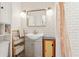 Charming bathroom with subway tile, modern vanity, and unique decor at 4913 N Central Ave, Tampa, FL 33603