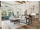 Spacious living room with abundant natural light, stylish furnishings, wood beams, and an open layout at 5314 Alafia Falls Dr, Lithia, FL 33547