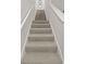 Carpeted stairway with white walls and banisters leads to the upper level at 616 Garland Cir, Indian Rocks Beach, FL 33785