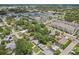 Wide aerial perspective capturing the residential area, with commercial developments in the background at 1015 13Th Nw Ave, Largo, FL 33770