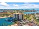 Stunning aerial shot of the condo community, showcasing its waterfront location at 10355 Paradise Blvd # 1003, Treasure Island, FL 33706