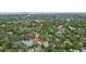 Aerial view of property with pool in a lush, green neighborhood marked by a red pin at 1139 43Rd N Ave, St Petersburg, FL 33703