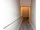 Carpeted staircase leading down to a lower level with a handrail for support and safety at 13235 Sanctuary Cove Dr # 201, Temple Terrace, FL 33637