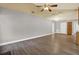 Spacious living room with vaulted ceilings and hardwood flooring at 15108 Springview St, Tampa, FL 33624