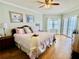 Bedroom boasts a comfortable layout with ocean views, complemented by natural light, creating a peaceful retreat at 1586 Gulf Blvd # 2502, Clearwater, FL 33767