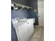 Functional laundry room with a washer, dryer, and built in sink at 17430 Spring Valley Rd, Dade City, FL 33523