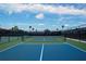 Outdoor tennis courts with trees in the background on a sunny day at 1828 Foxhunt Dr # A, Sun City Center, FL 33573