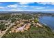 Stunning aerial view of a residential area showing city and waterfront views at 191 Banyan Bay Dr, St Petersburg, FL 33705