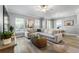 Bright living room features a large sectional sofa, stylish coffee table, and large windows for natural light at 191 Banyan Bay Dr, St Petersburg, FL 33705