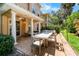 Entertainers patio with an outdoor dining area and comfortable seating, great for outdoor gatherings at 191 Banyan Bay Dr, St Petersburg, FL 33705