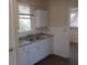 Kitchen featuring white cabinets and laminate countertops, and stainless steel sink at 1924 30Th S St, St Petersburg, FL 33712
