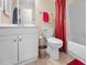 Bathroom with vanity and shower/tub combo at 204 Lake Charles Ct, Oldsmar, FL 34677
