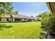 Expansive backyard featuring a lush lawn and screened lanai, perfect for outdoor enjoyment at 2510 Laurelwood Dr # 5B, Clearwater, FL 33763