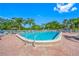 Beautiful community pool featuring inviting blue water surrounded by comfortable seating and tropical palm trees at 2928 Feather Dr, Clearwater, FL 33759