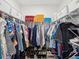 Walk-in closet features custom shelving and storage space at 33716 Elm Hill Br, Wesley Chapel, FL 33545