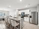 Modern kitchen with granite countertops, stainless steel appliances, and center island with bar seating at 33716 Elm Hill Br, Wesley Chapel, FL 33545