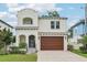 Charming two-story stucco home featuring a two-car garage and beautifully landscaped front yard at 4115 N Blvd, Tampa, FL 33603