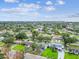 Aerial view featuring the home's lush greenery, well-maintained lawn and established neighborhood at 4461 Shore Acres Ne Blvd, St Petersburg, FL 33703