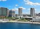 Aerial view featuring waterfront and city buildings, demonstrating the location's convenience and scenic appeal at 449 S 12Th St # 1201, Tampa, FL 33602