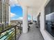 Large balcony with city and pool views, offering ample space for relaxation and outdoor dining at 449 S 12Th St # 1201, Tampa, FL 33602