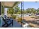 Inviting front porch with chairs and decorative railing, perfect for enjoying the neighborhood's charming street view at 4531 7Th N Ave, St Petersburg, FL 33713
