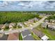 Beautiful aerial neighborhood view of homes and landscaping in a quiet suburban community at 4916 Rolling Green Dr, Wesley Chapel, FL 33543