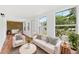 Bright living room with modern furniture, wood floors, and large windows offering natural light at 509 Falmouth St, Temple Terrace, FL 33617