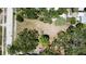 Aerial view of a neighborhood lot surrounded by mature trees, with homes nearby at 5680 77Th N Ave, Pinellas Park, FL 33781
