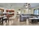 Spacious open-concept living room seamlessly connected to the kitchen at 7818 Holiday Dr, Spring Hill, FL 34606
