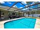 Beautiful screened pool with seating, ideal for outdoor enjoyment and entertaining guests at 7818 Holiday Dr, Spring Hill, FL 34606