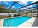 Screened-in pool with blue tile and covered deck, perfect for outdoor relaxation and entertainment at 7818 Holiday Dr, Spring Hill, FL 34606
