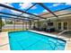Inviting screened-in pool with an outdoor seating area, perfect for relaxation and entertainment at 7818 Holiday Dr, Spring Hill, FL 34606