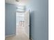 Bright hallway leading to the bedrooms with natural light and neutral carpet at 10205 Deercliff Dr, Tampa, FL 33647