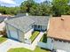 Aerial view showcases the updated roof, landscaping, and inviting curb appeal at 12516 Cobble Stone Dr, Hudson, FL 34667