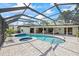 Screened pool area with a spa, pool and a spacious patio for outdoor dining and lounging at 2900 Sandpiper Pl, Clearwater, FL 33762