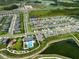 Aerial view of a Primary planned community featuring a pool, playground, and walking trails at 35100 Brackett Bnd, Zephyrhills, FL 33541