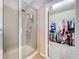 The shower features glass doors, tiled walls, and an adjacent walk-in closet at 3544 Brook Crossing Dr, Brandon, FL 33511