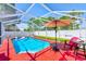 Enclosed pool with lounge chairs and clear blue water, is the ideal spot for summer relaxation and fun at 4360 82Nd N Ave, Pinellas Park, FL 33781